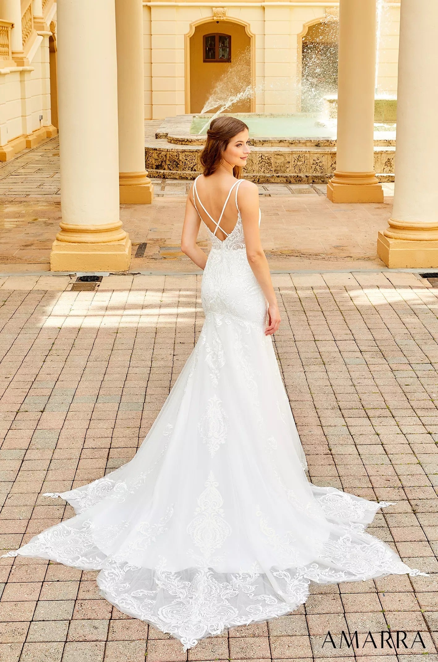 Wedding Dresses Mermaid Lace Bridal Long Wedding Dress Amarra 84368 Ivory/Ivory