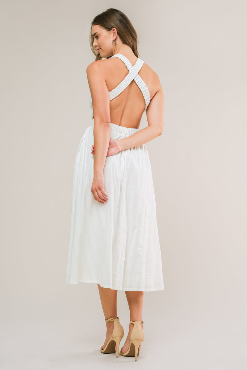 Cocktail Dresses Formal Cocktail Midi Evening Dress Flying Tomato ID21167 White