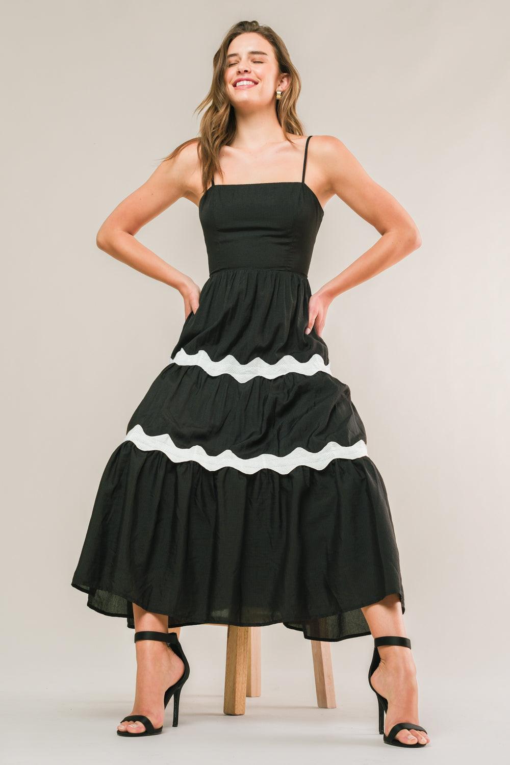 Square Midi Chiffon Cocktail A-Line Flying Tomato ID21260