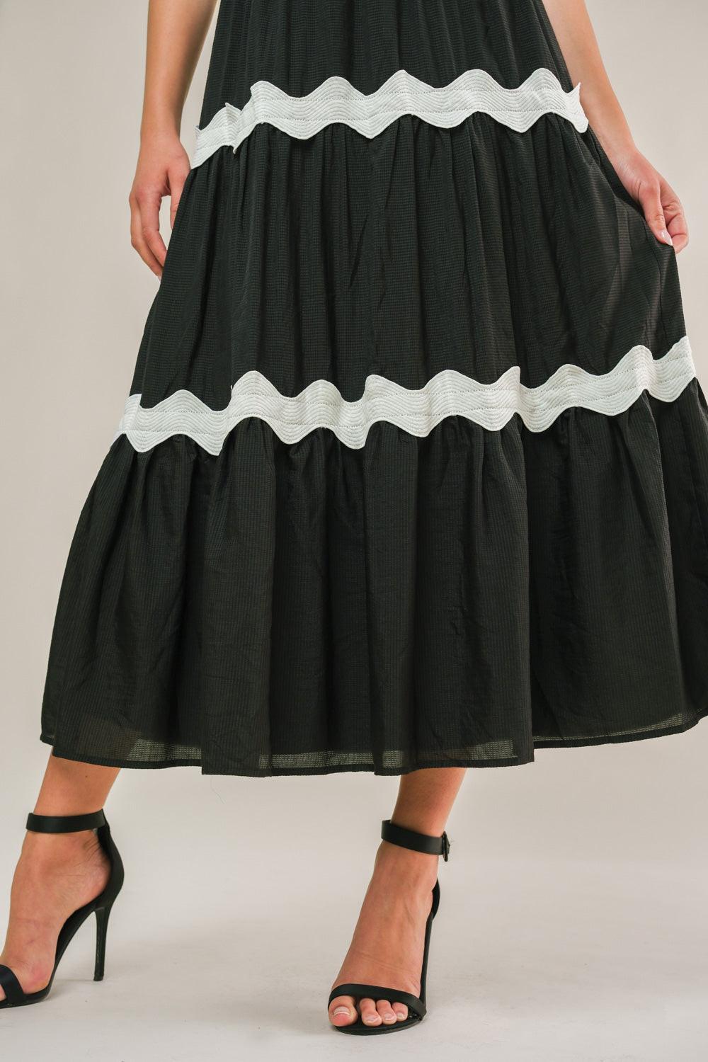 Square Midi Chiffon Cocktail A-Line Flying Tomato ID21260