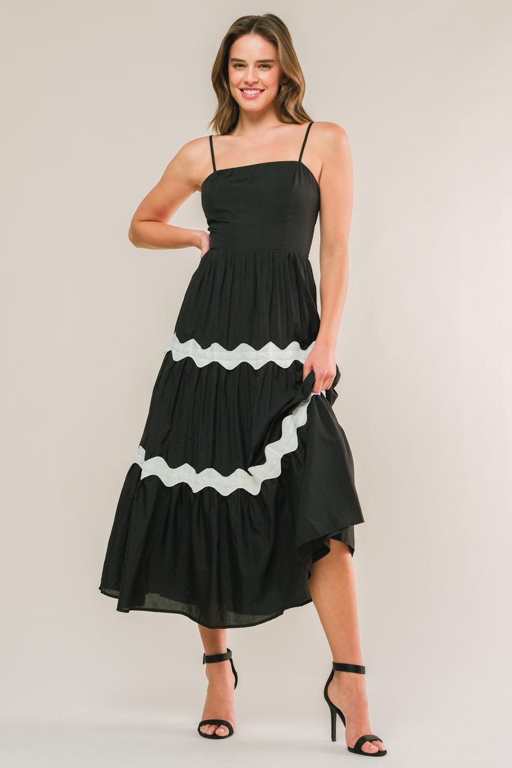 Square Midi Chiffon Cocktail A-Line Flying Tomato ID21260