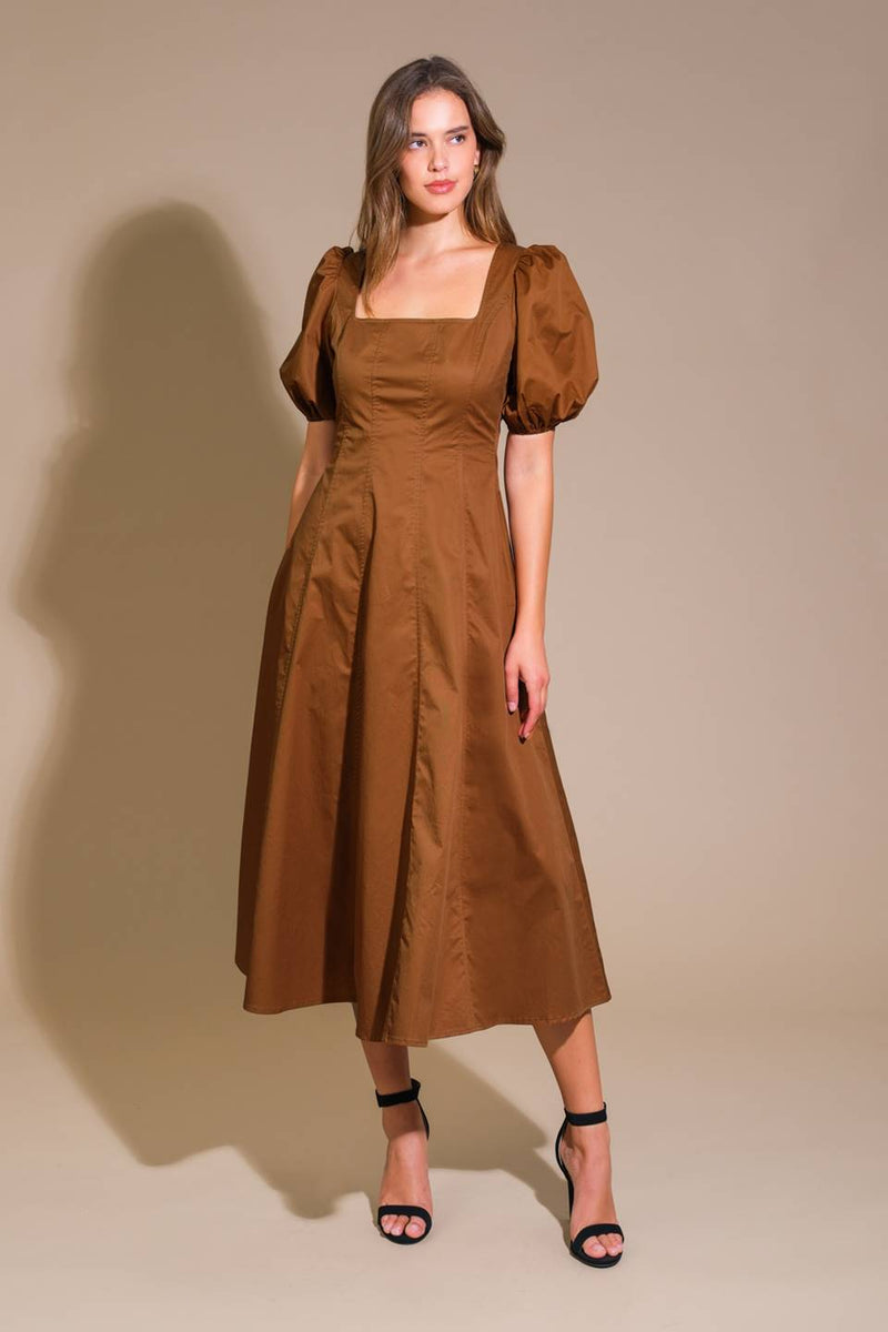 Cocktail Dresses Formal Cocktail Midi A Line Dress Flying Tomato ID21608 Brown