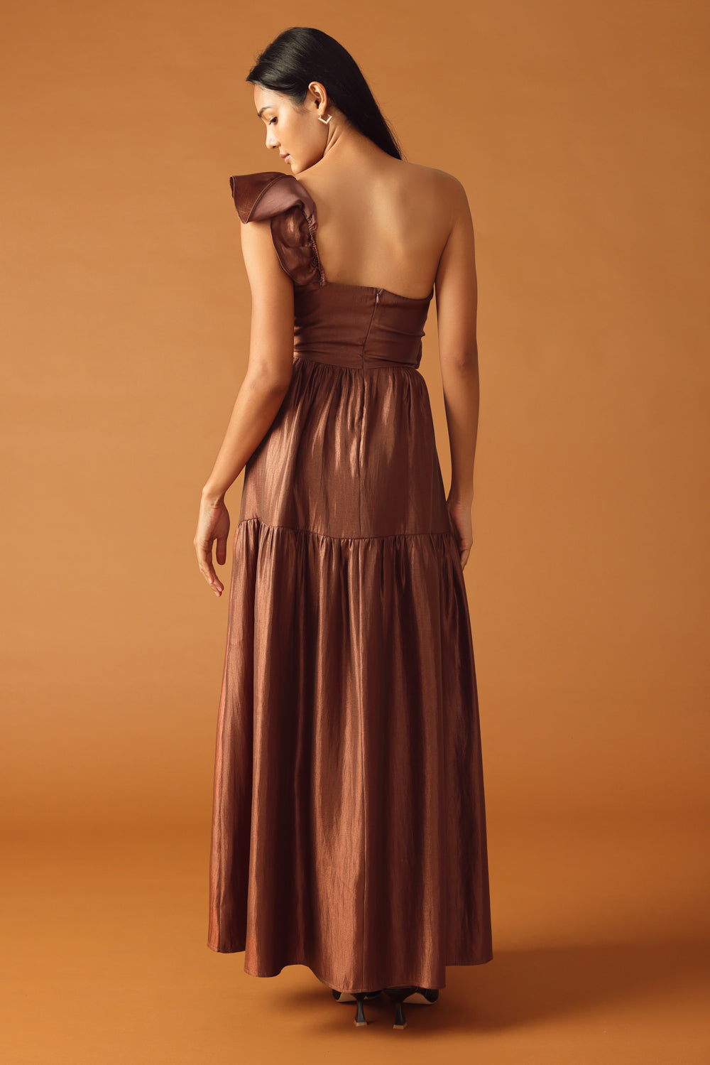 Formal Dresses Long Ruffle Prom Formal Dress Flying Tomato ID21710 Cognac