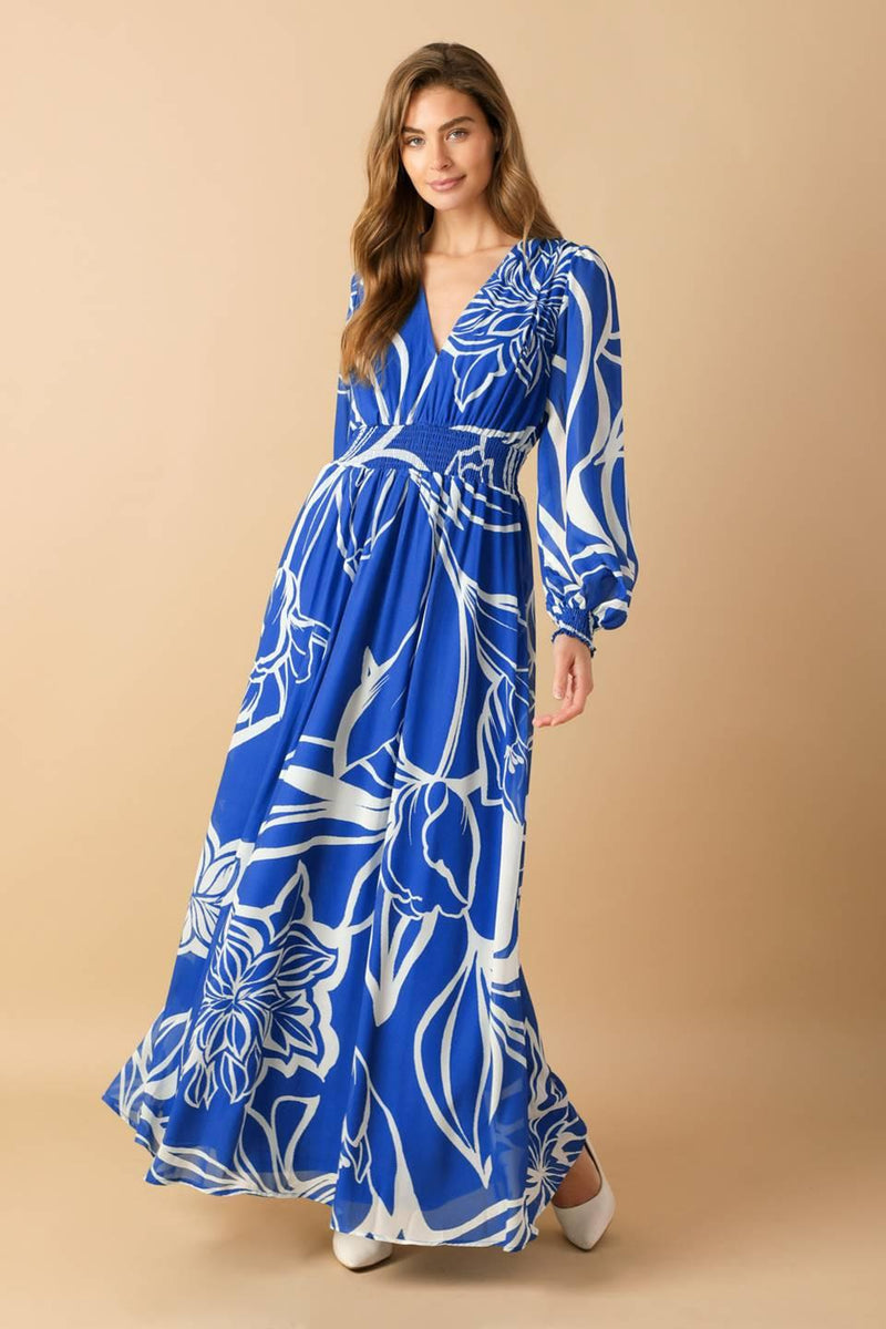 V-Neck Floor-Length Chiffon Wedding Guest A-Line Dress Flying Tomato ID21804