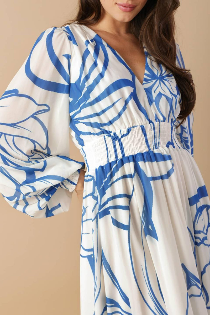V-Neck Floor-Length Chiffon Wedding Guest A-Line Dress Flying Tomato ID21804