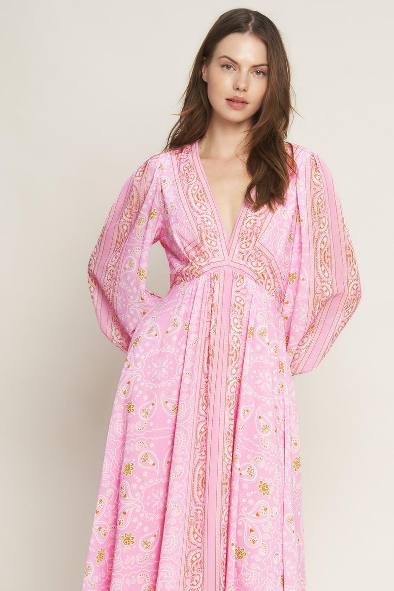 V-Neck Floor-Length Chiffon Formal A-Line Dress Flying Tomato ID21835