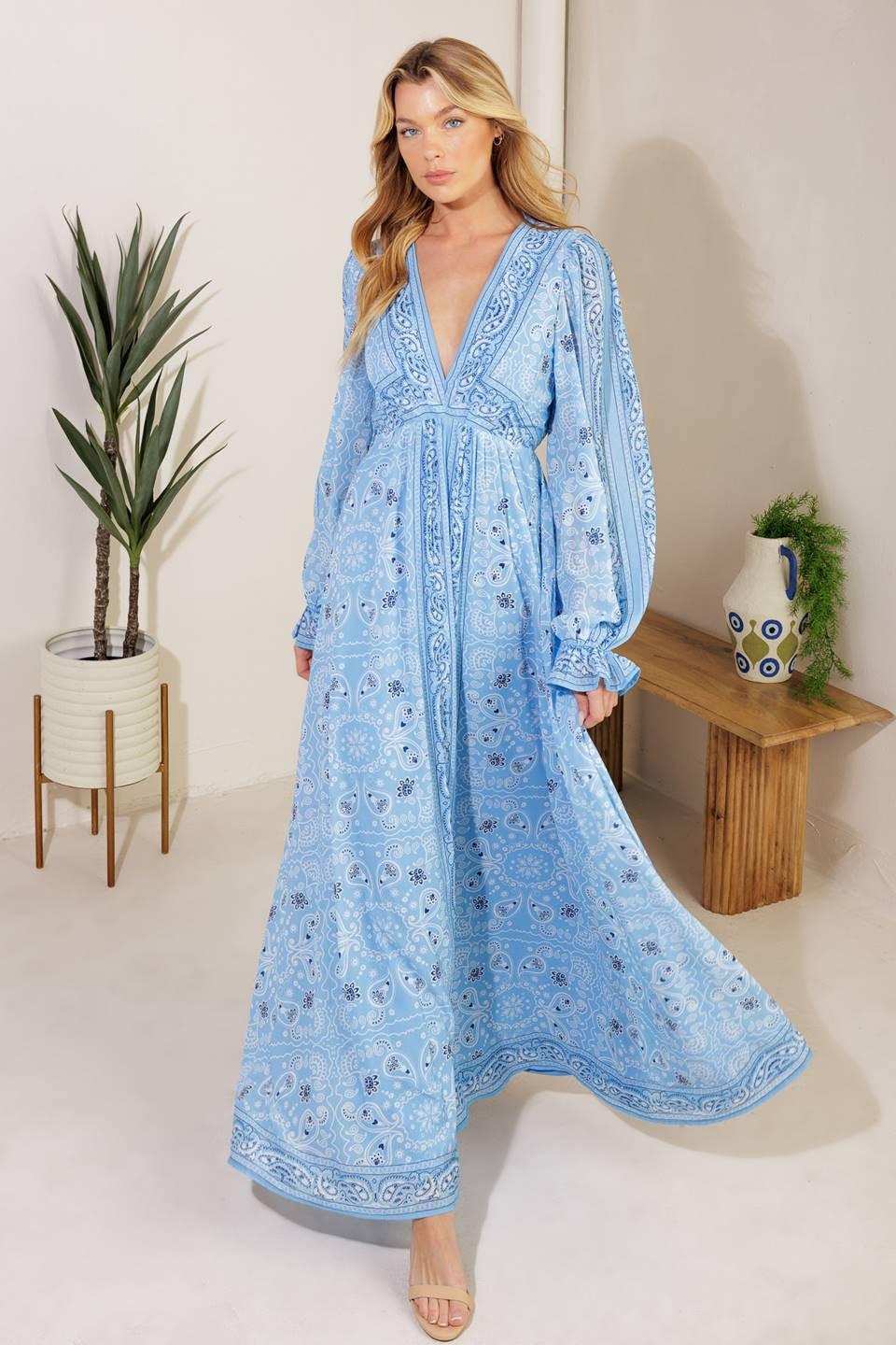 V-Neck Floor-Length Chiffon Formal A-Line Dress Flying Tomato ID21835