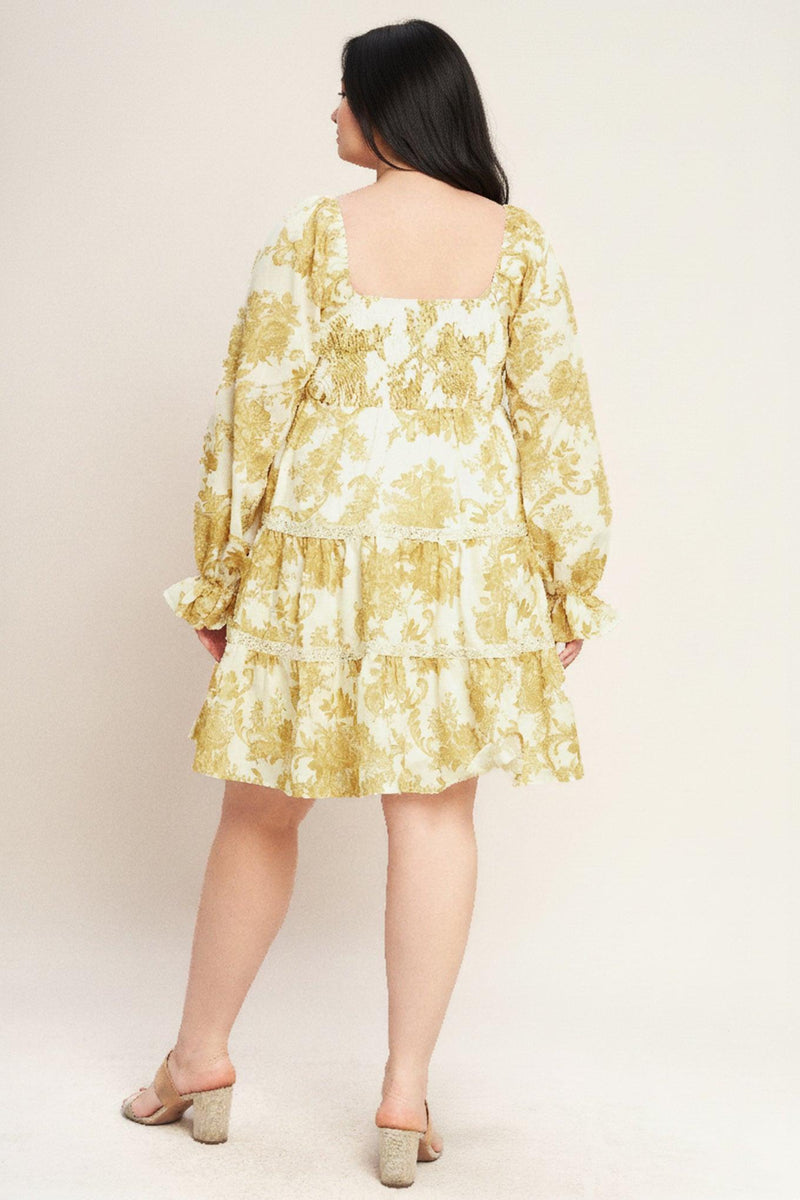Square Neck Mini Chiffon Wedding Guest Fit & Flare Dress Flying Tomato ID21919