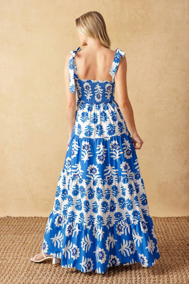 Square Floor-Length Floral Print Wedding Guest A-Line Dress Flying Tomato ID22130