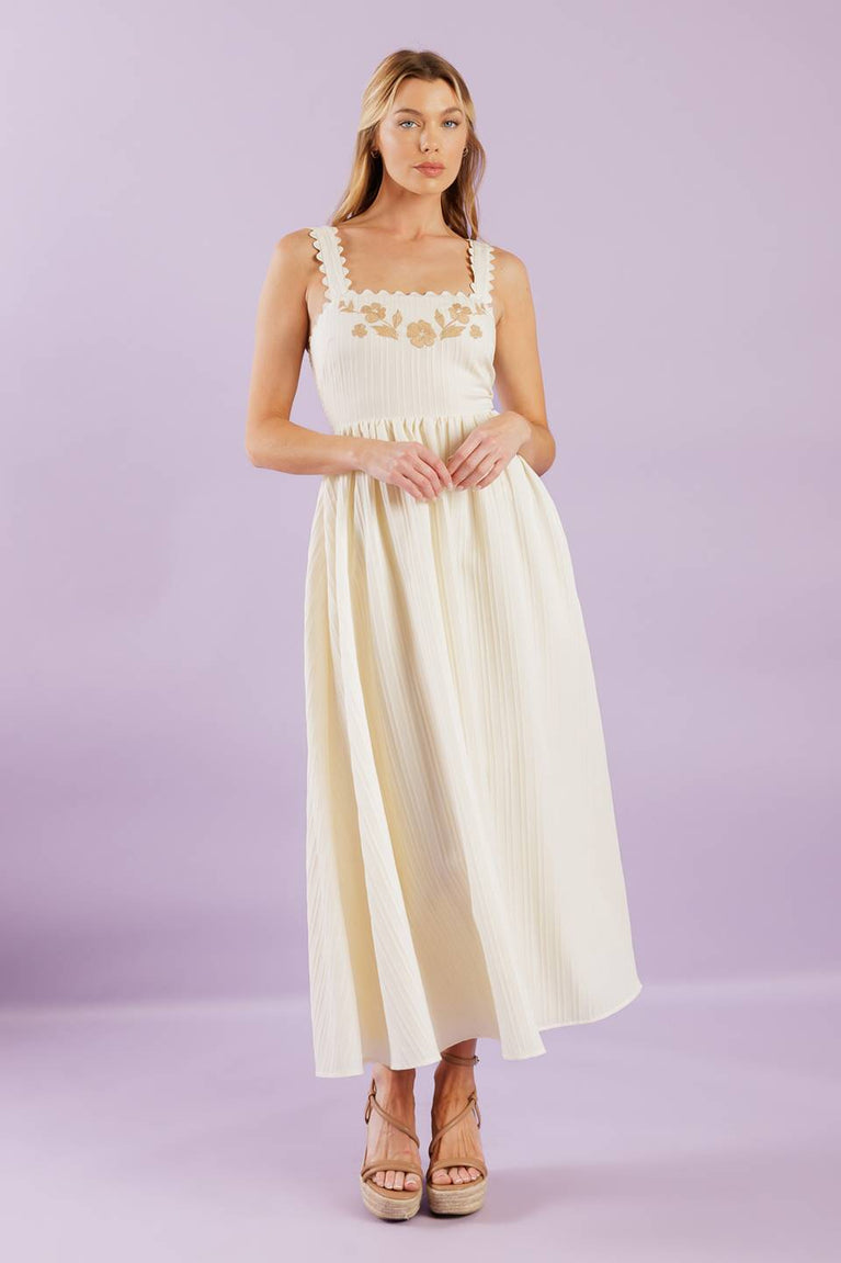 Cocktail Dresses Tea Length Floral Short Pleated Cocktail A Line Dress Flying Tomato ID22136 Cream