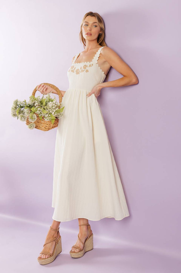 Cocktail Dresses Tea Length Floral Short Pleated Cocktail A Line Dress Flying Tomato ID22136 Cream