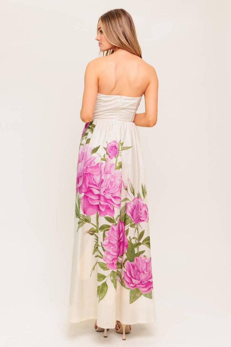 Prom Dresses Long Formal Floral Print A Line Prom Dress Flying Tomato ID22261 Ivory