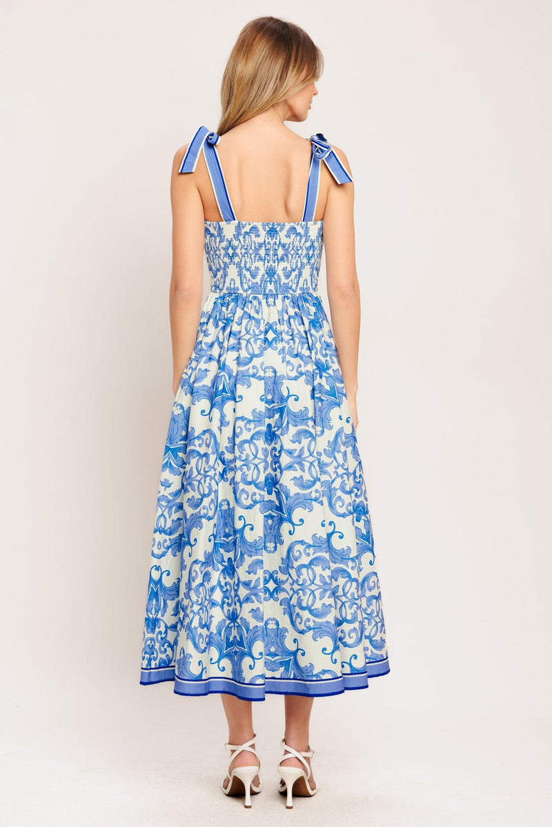 Square Midi Crepe Wedding Guest A-Line Dress Flying Tomato ID22381