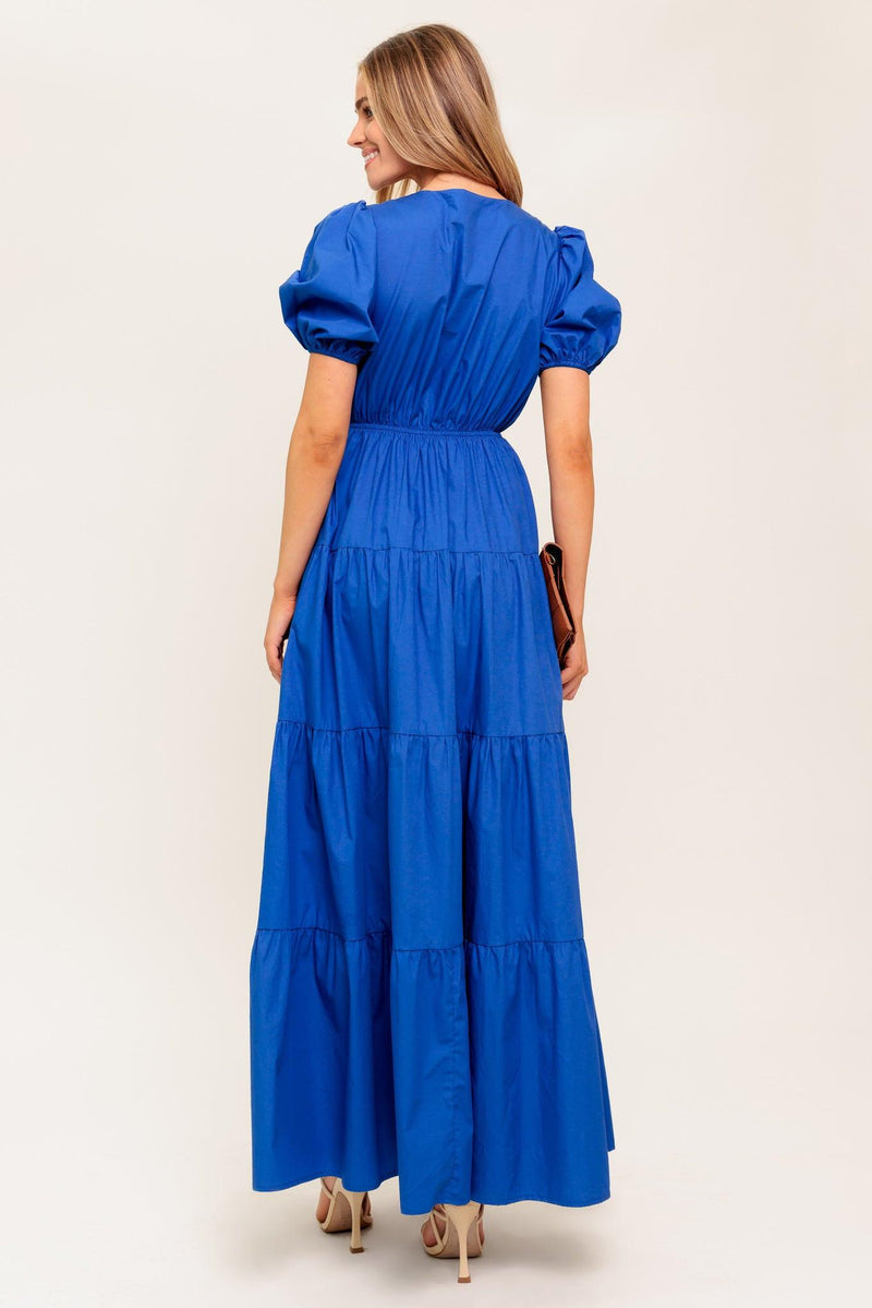 V-Neck High-Low Crepe Wedding Guest A-Line Dress Flying Tomato ID22573