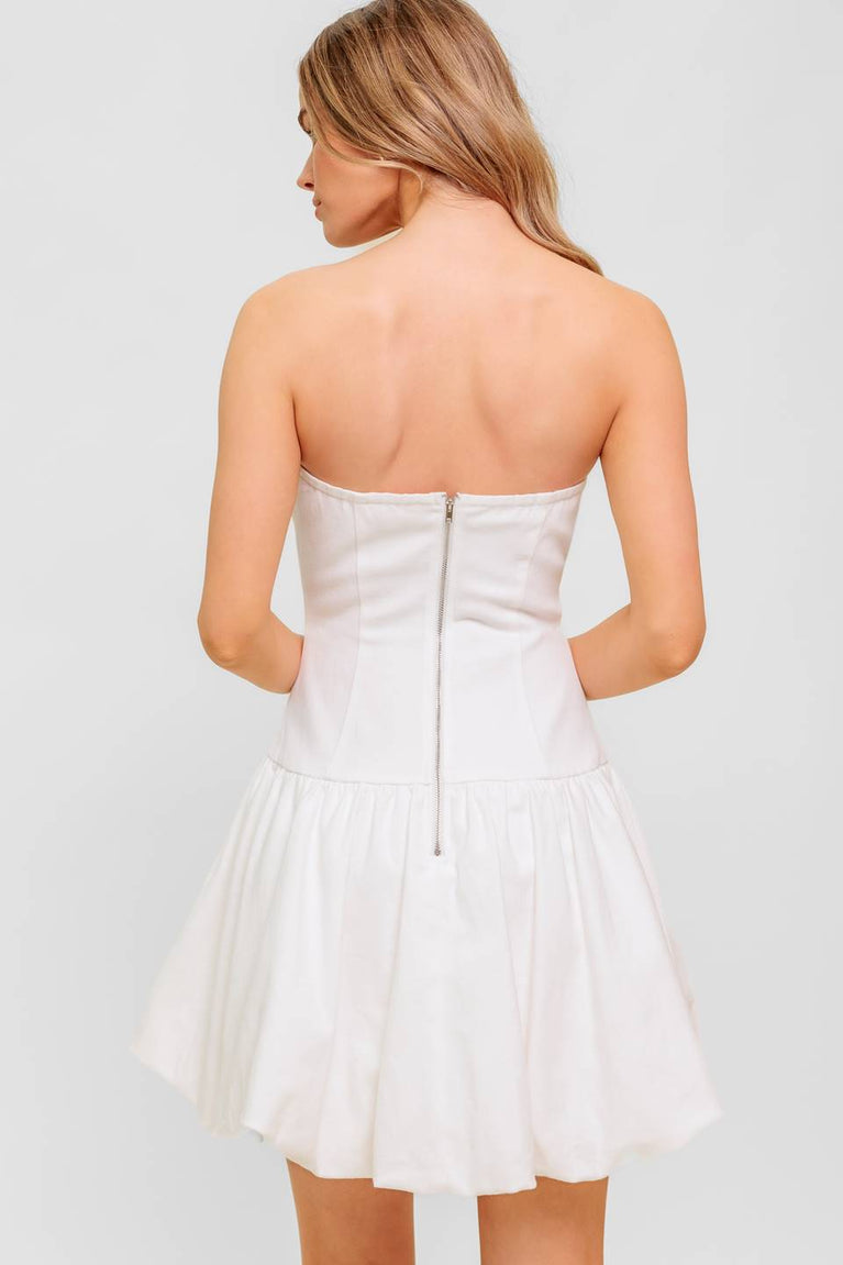 Wedding Dresses A Line Short Mini Bridal Wedding Dress Flying Tomato ID22583 White Denim