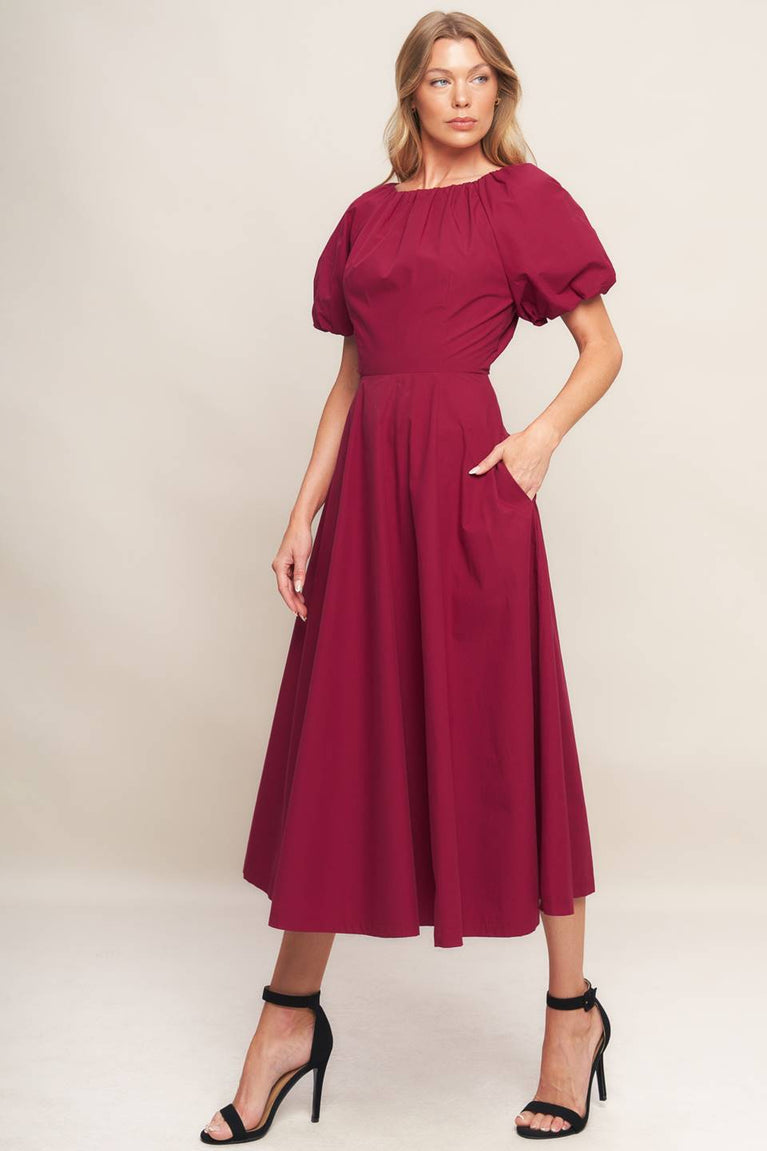 Cocktail Dresses Short Tea Length A Line Cocktail Dress Flying Tomato ID22626 Burgundy