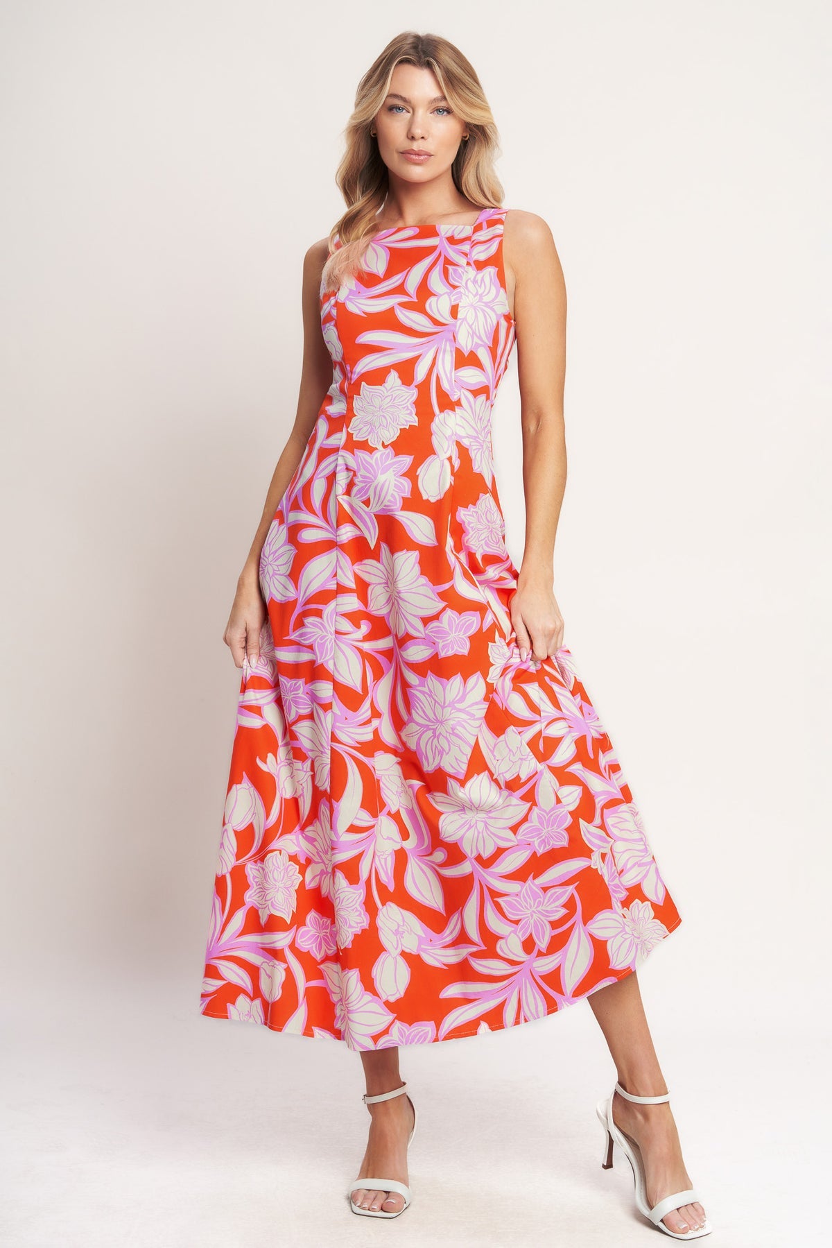 Cocktail Dresses Tea Length Short Print A Line Cocktail Dress Flying Tomato ID22738 Burnt Orange