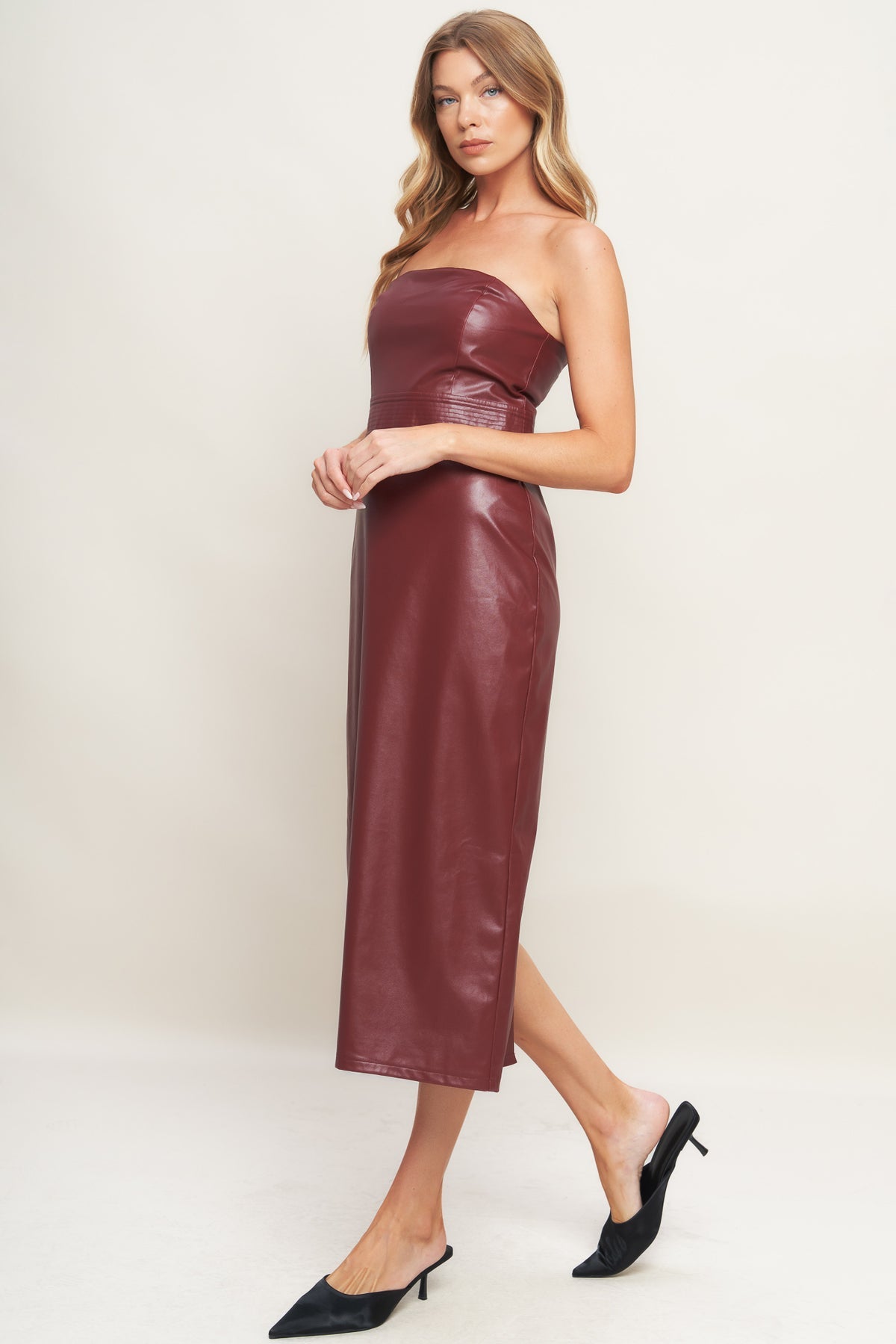 Cocktail Dresses Fitted Midi Short Cocktail Dress Flying Tomato ID22740 Burgundy