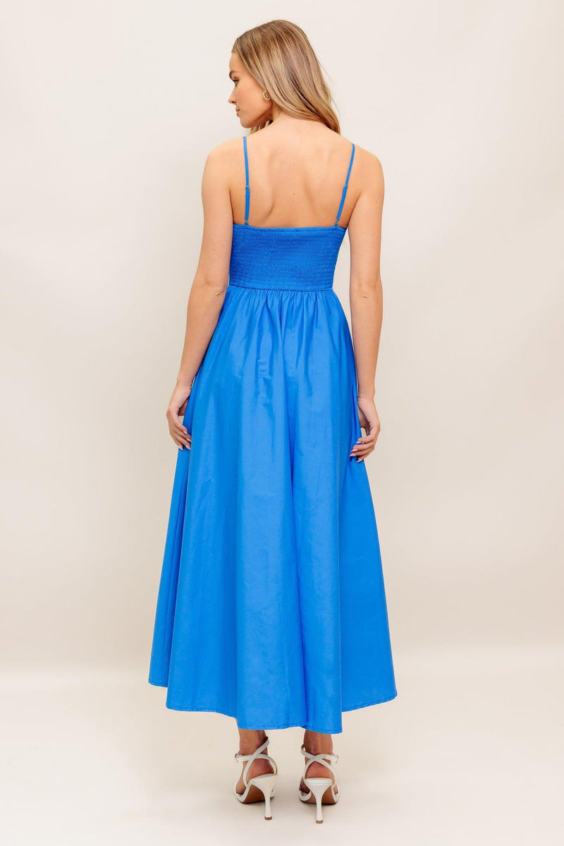 Sweetheart Midi Crepe Formal A-Line Dress Flying Tomato ID22803