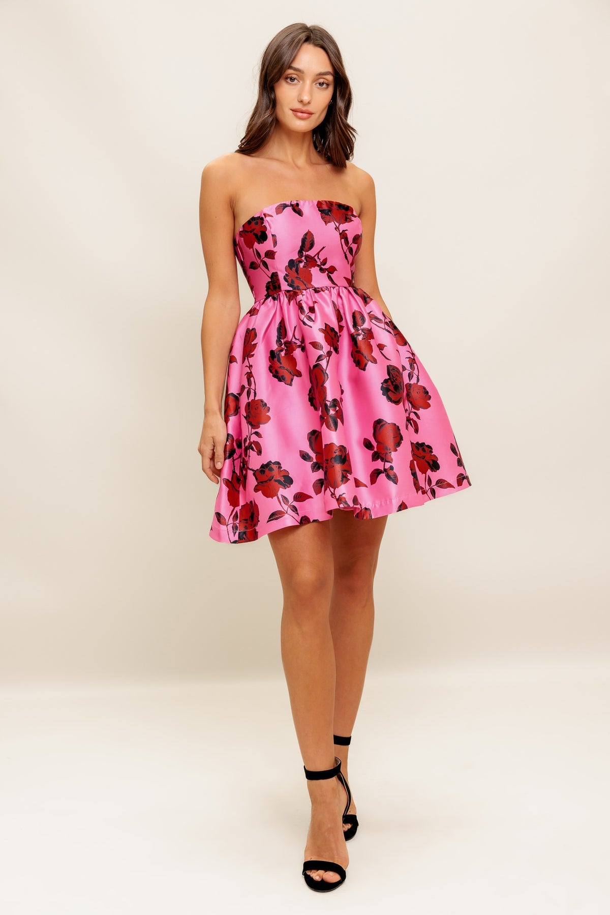 Cocktail Dresses A Line Short Floral Print Mini Cocktail Dress Flying Tomato ID22869 Pink Floral