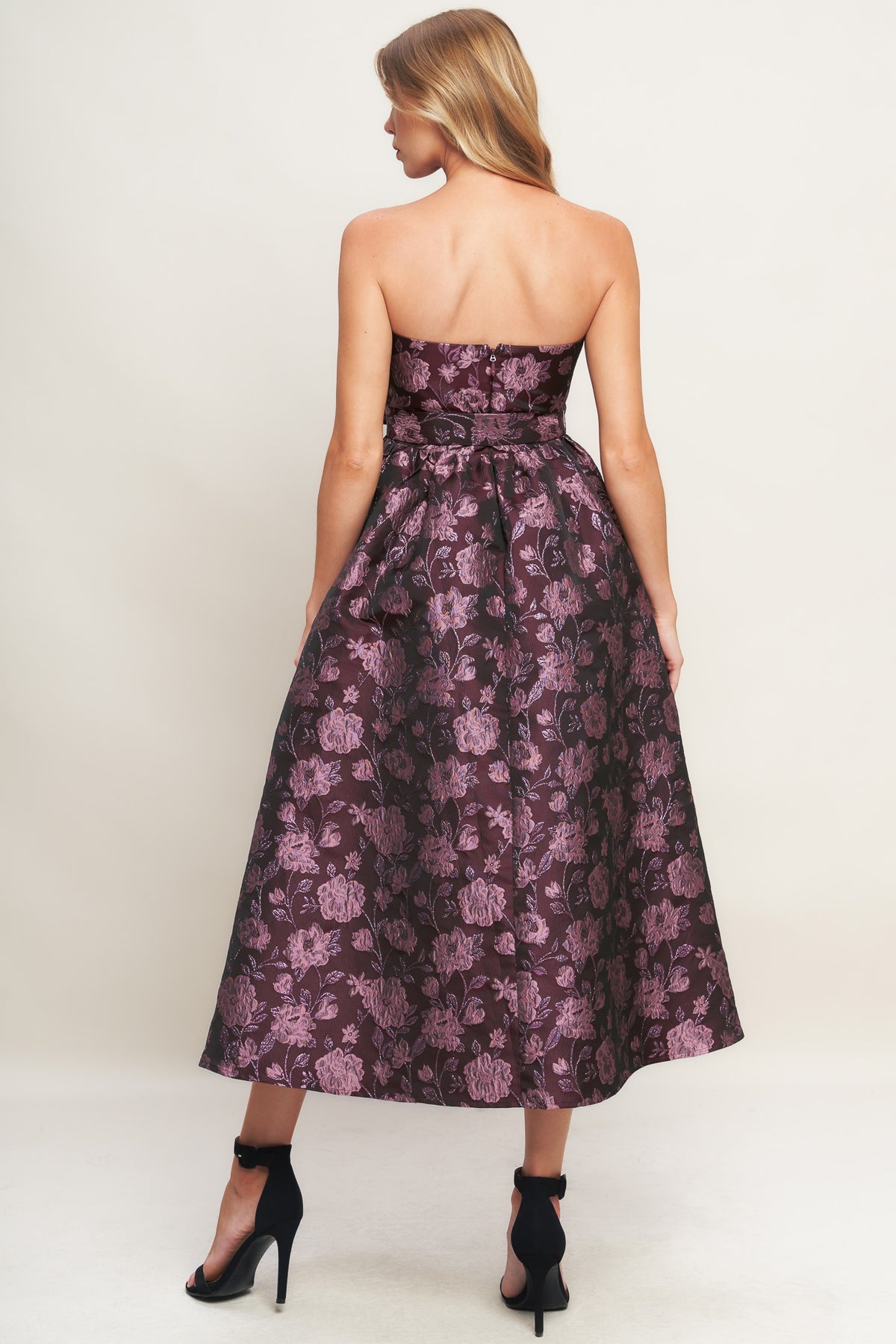 Cocktail Dresses Floral Print Short Cocktail Tea Length Dress Flying Tomato ID23009 Burgundy