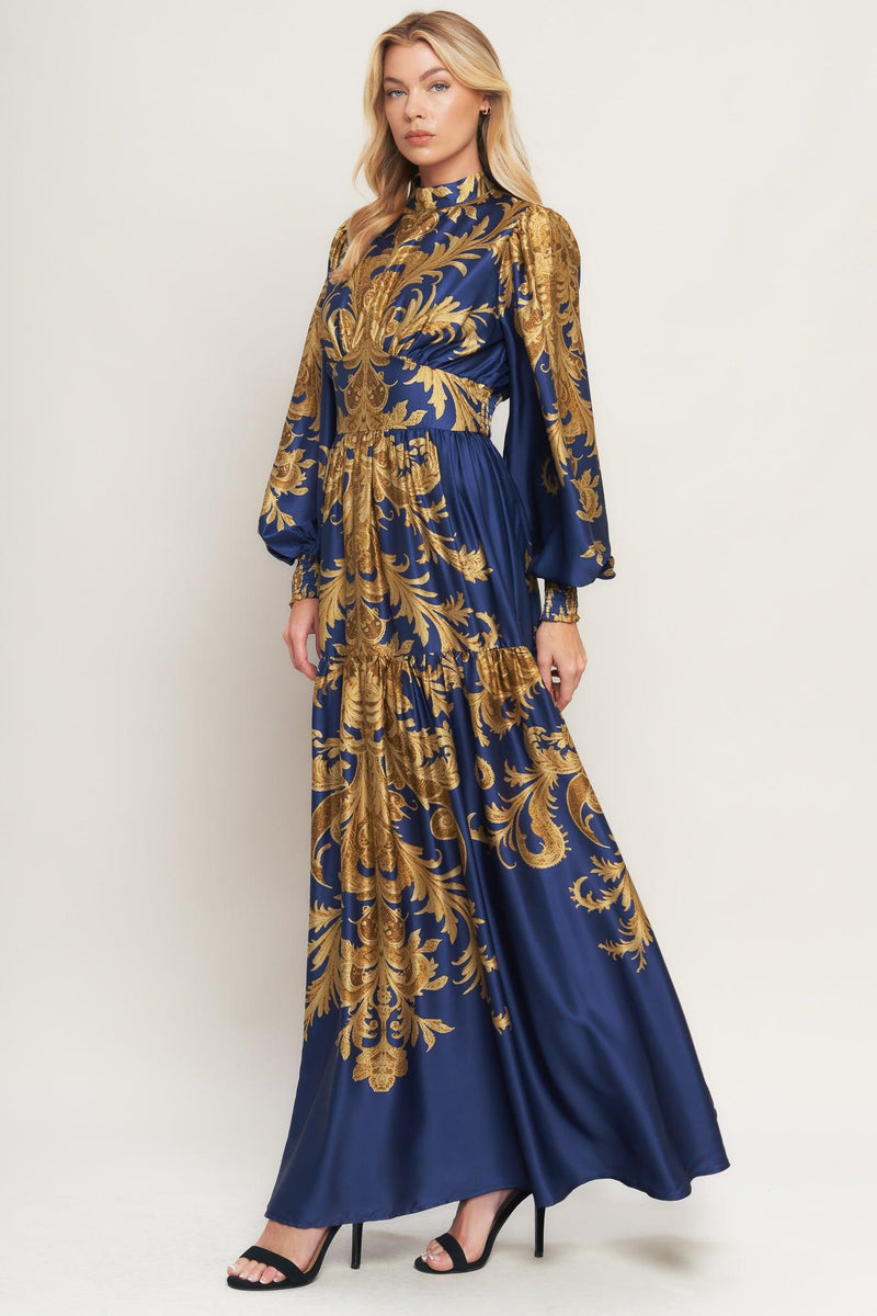 Crew/High-Neck Floor-Length Satin Formal A-Line Flying Tomato ID23067
