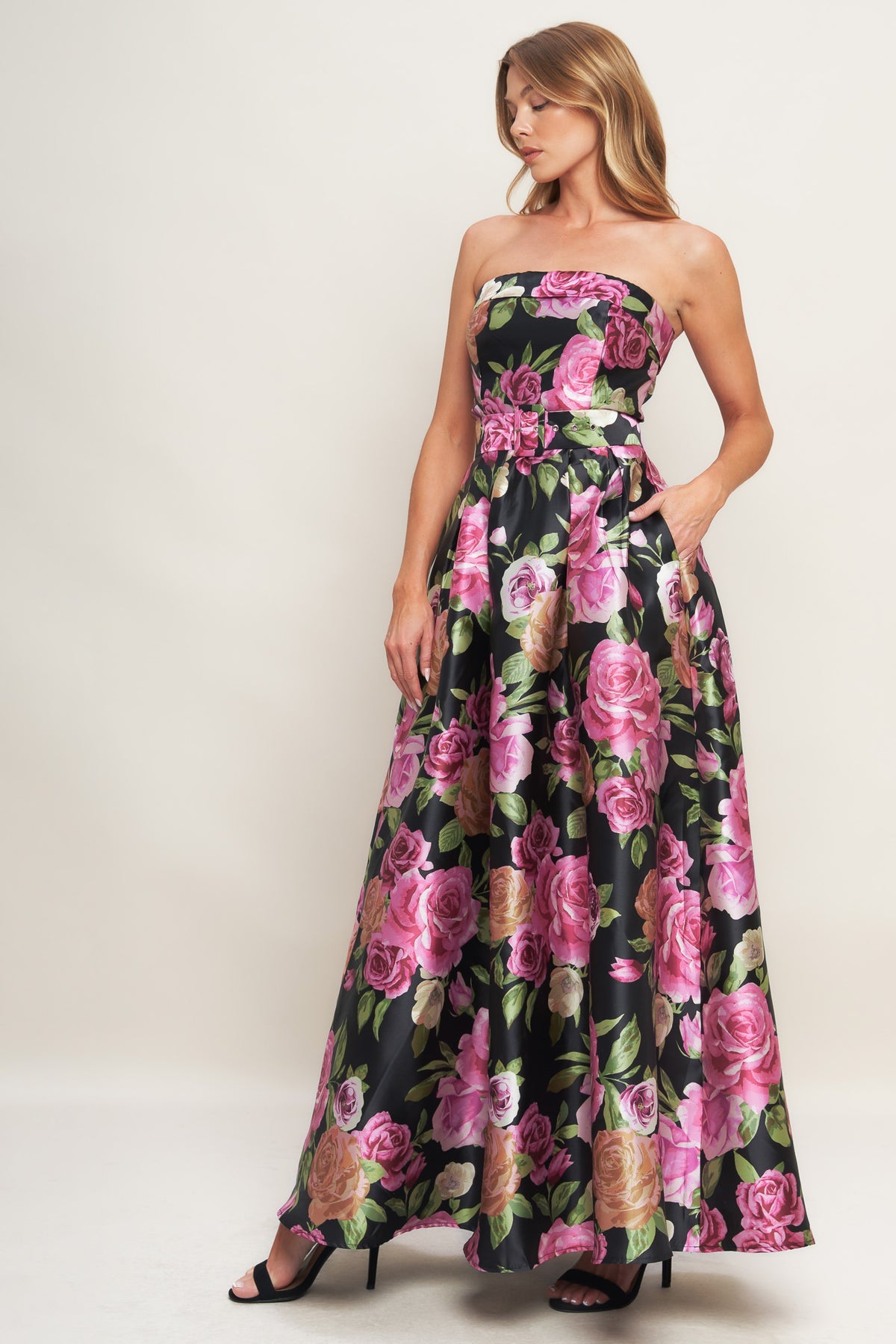 Cocktail Dresses Tea Length A Line Short Floral Print Cocktail Dress Flying Tomato ID23069 Black