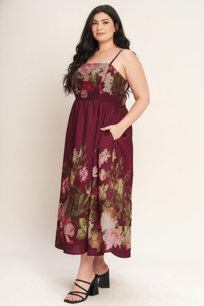 Square Midi Chiffon Wedding Guest A-Line Dress Flying Tomato ID23110