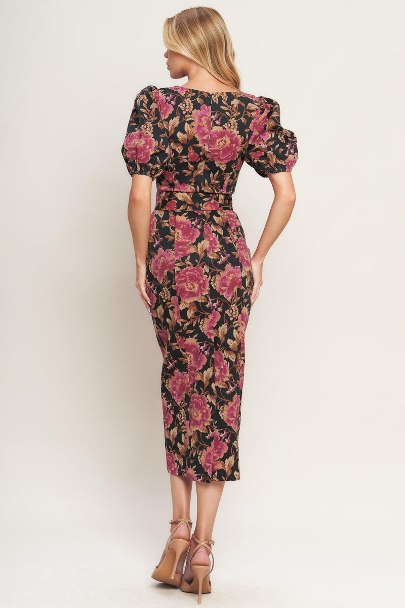 Bateau Midi Crepe Formal Sheath/Column Dress Flying Tomato ID23128