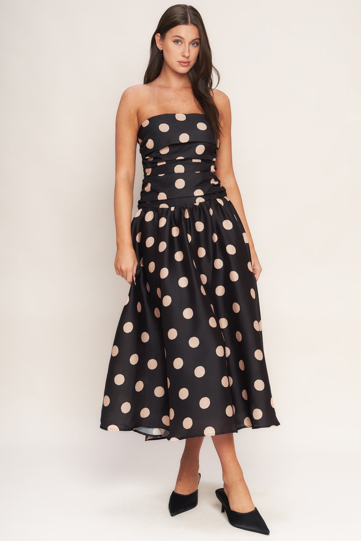 Cocktail Dresses Pleated Cocktail Print Tea Length Short A Line Dress Flying Tomato ID23145 Black