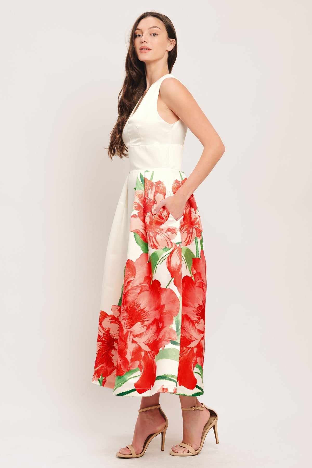 Cocktail Dresses Tea Length Print Short A Line Cocktail Dress Flying Tomato ID23185 Ivory