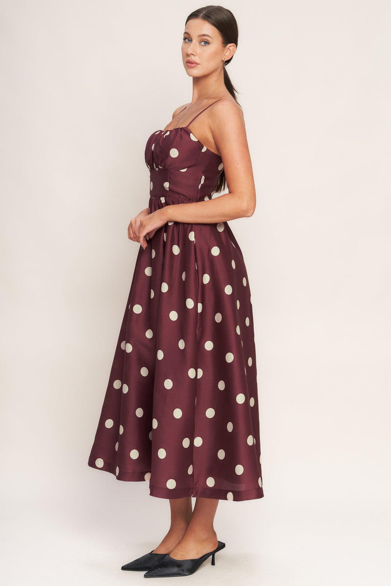 Square Midi Satin Wedding Guest A-Line Dress Flying Tomato ID23189