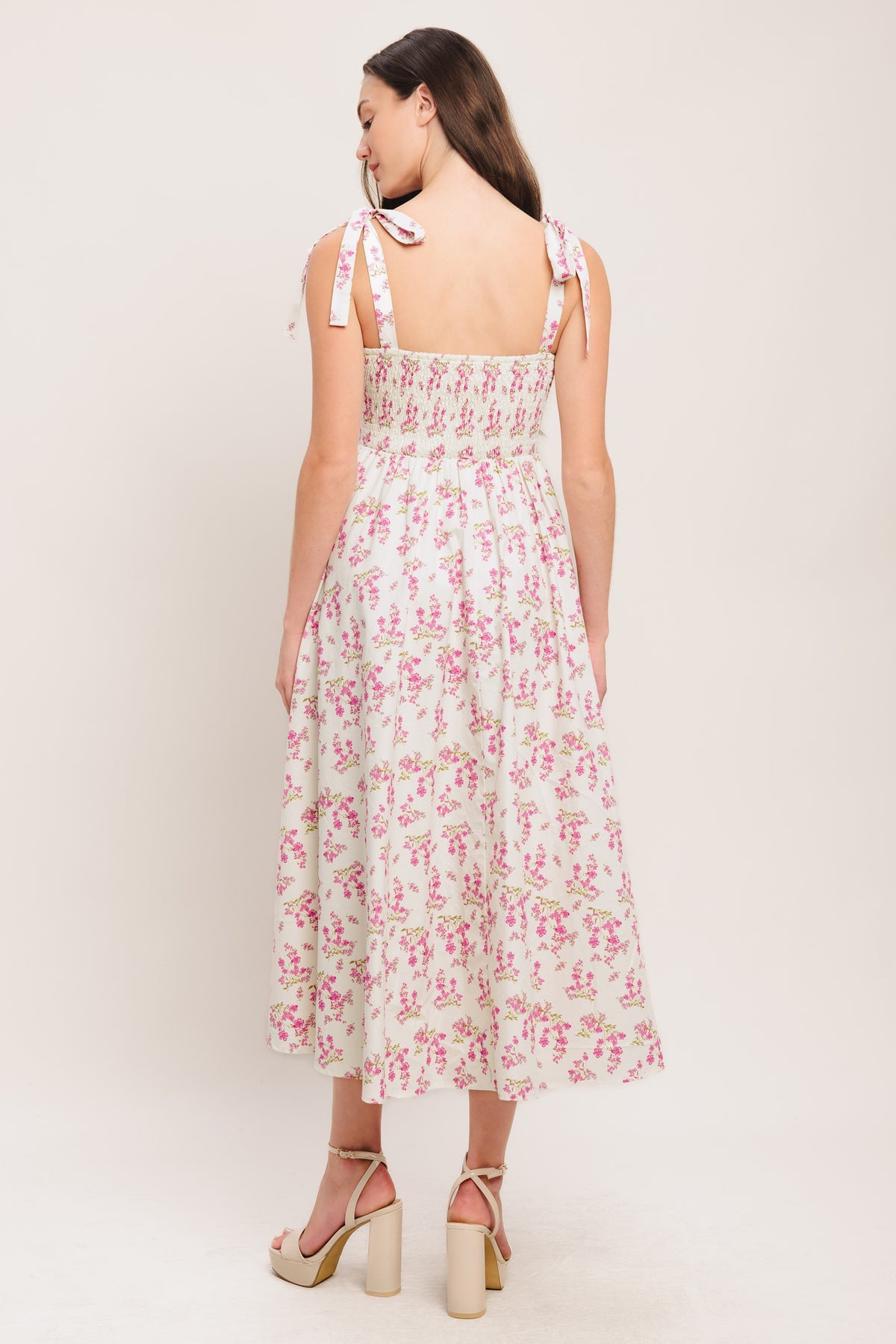 Cocktail Dresses Short A Line Print Midi Cocktail Dress Flying Tomato ID23214 Ivory Pink