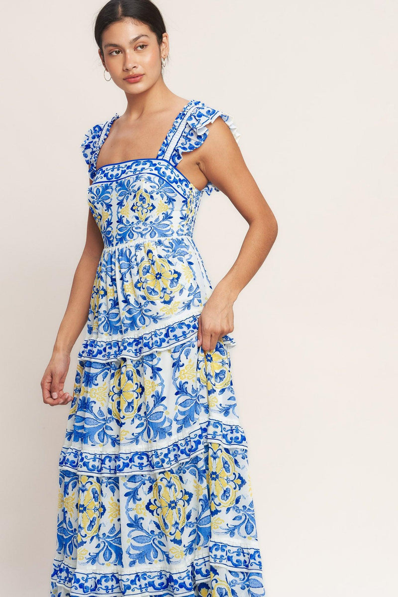 Square Neck Floor-Length Chiffon Wedding Guest A-Line Dress Flying Tomato ID23267