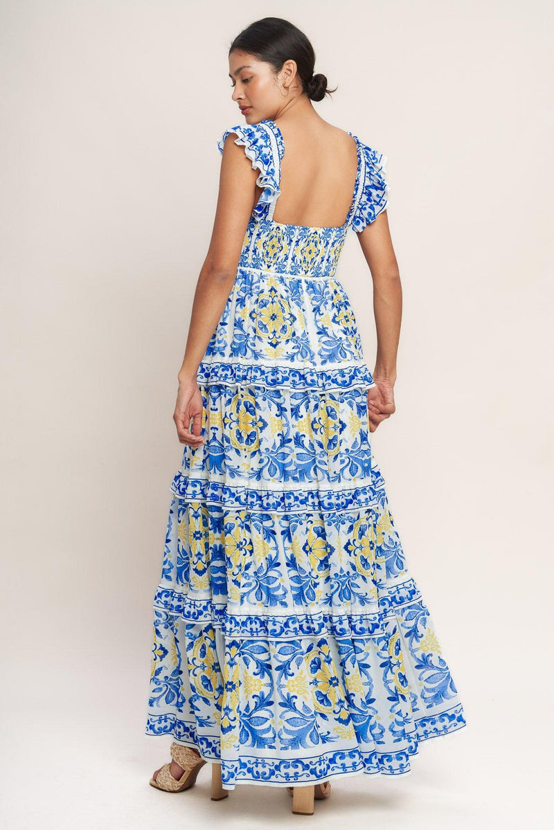 Square Neck Floor-Length Chiffon Wedding Guest A-Line Dress Flying Tomato ID23267