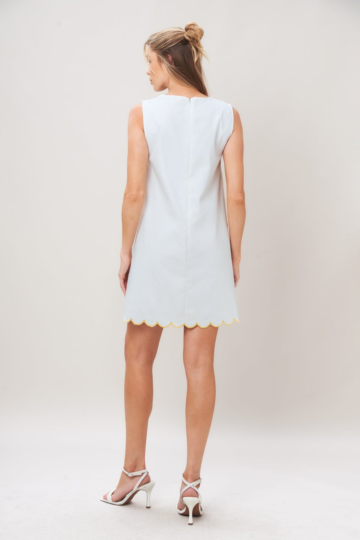 Crew/High-Neck Mini Crepe Cocktail Sheath Flying Tomato ID23305