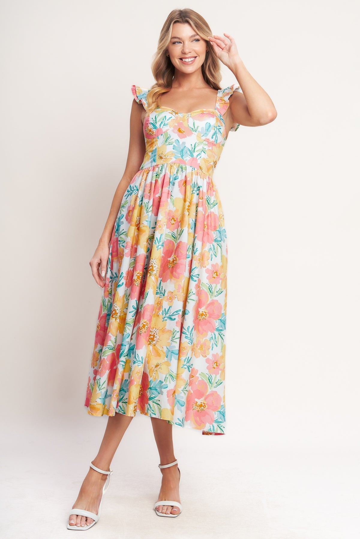 Cocktail Dresses Short Floral Print Tea Length Cocktail Dress Flying Tomato ID23330 Multi Floral