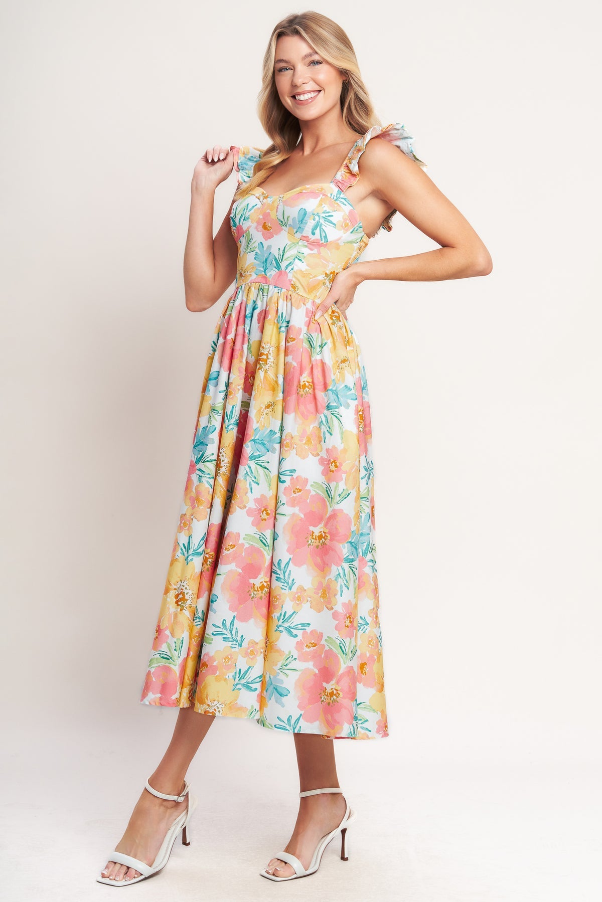 Cocktail Dresses Short Floral Print Tea Length Cocktail Dress Flying Tomato ID23330 Multi Floral