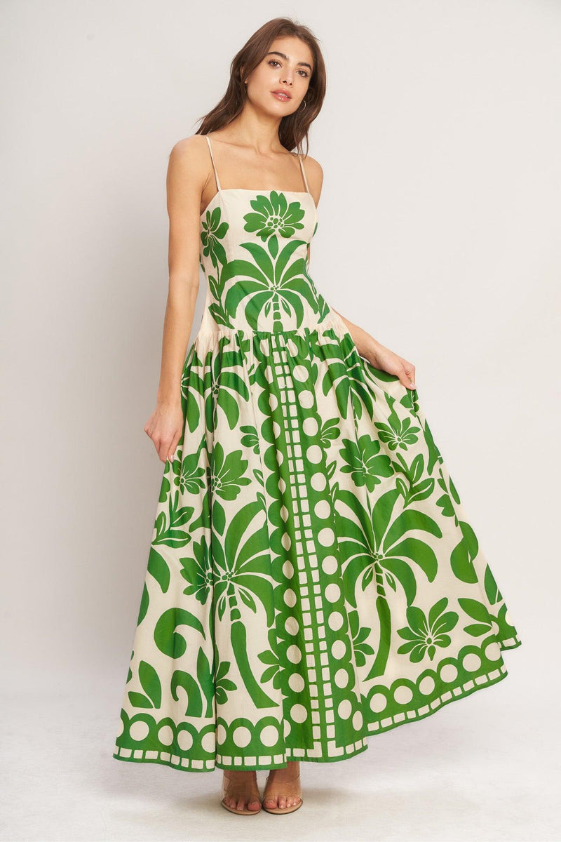 Square Neck Floor-Length Crepe Garden Party A-Line Dress Flying Tomato ID23336