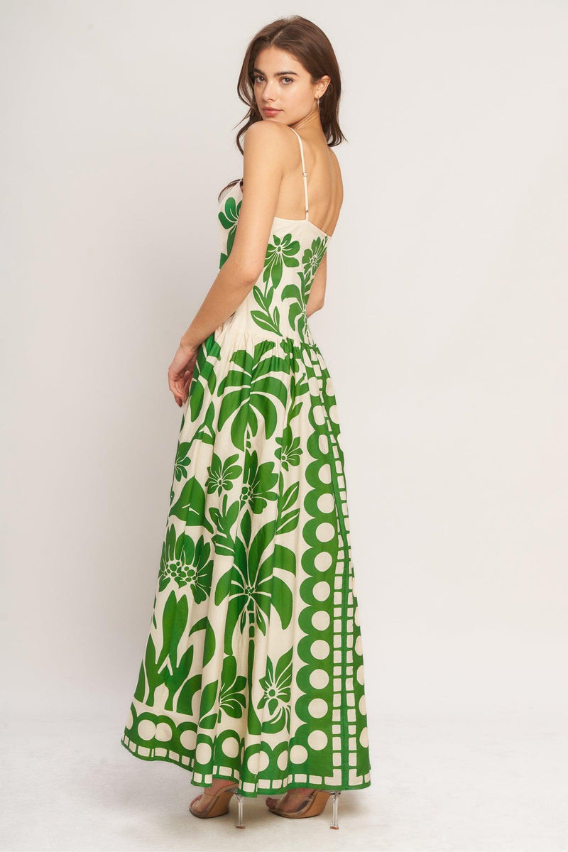Square Neck Floor-Length Crepe Garden Party A-Line Dress Flying Tomato ID23336