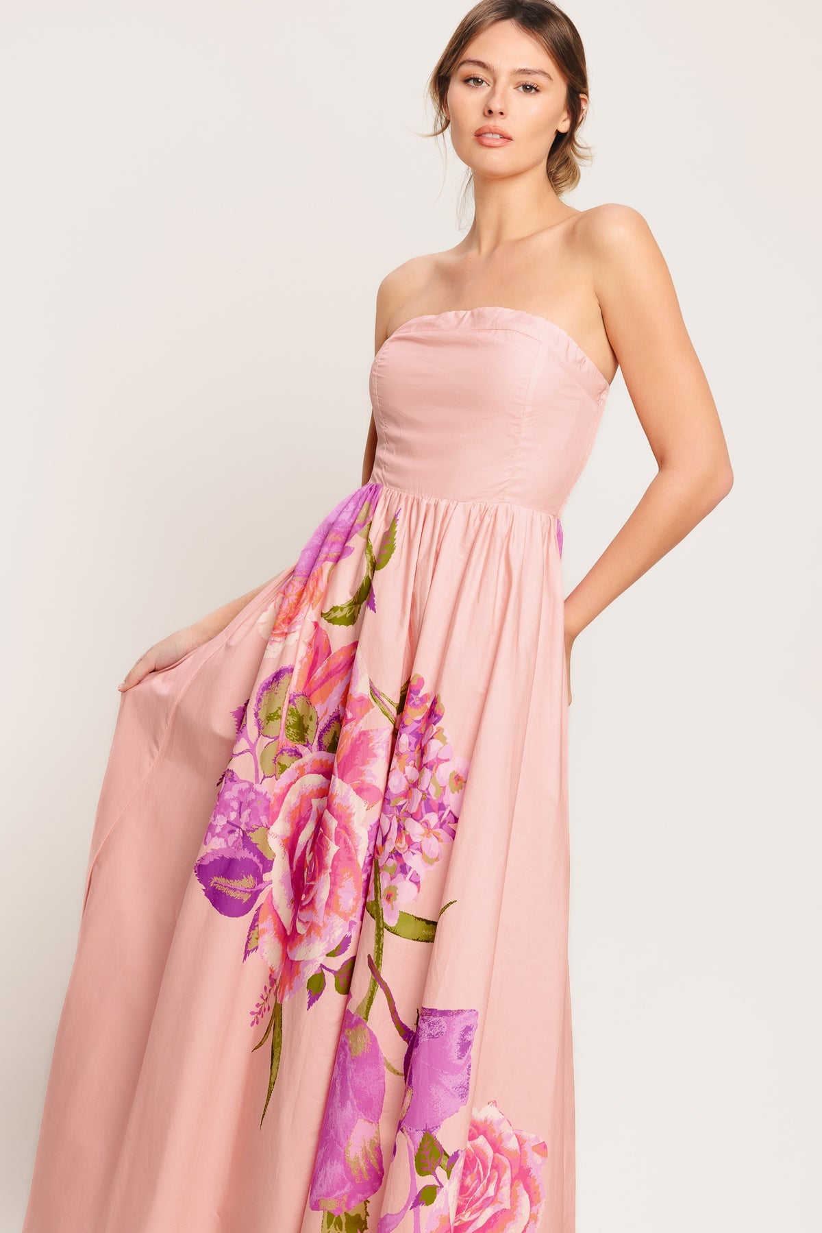 Formal Dresses Print Long A Line Evening Formal Dress Flying Tomato ID23365 Light Pink