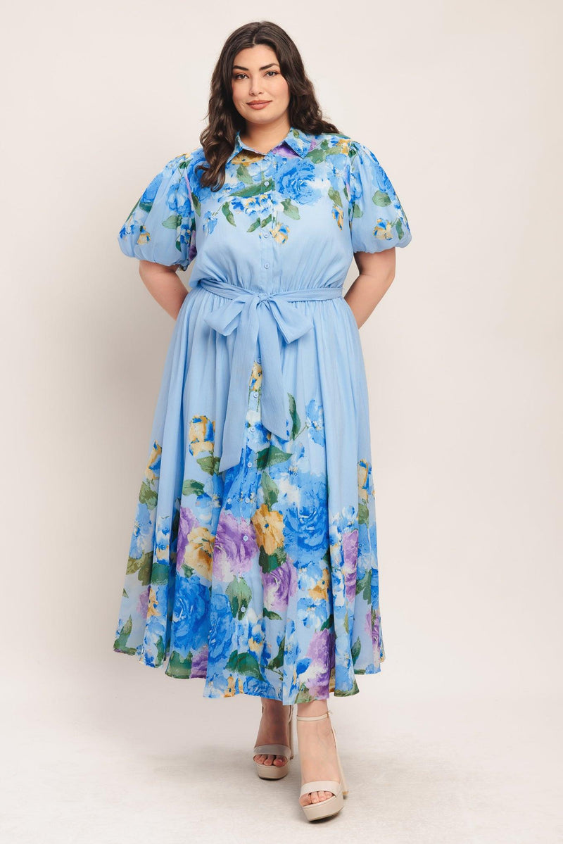 Jewel Midi Chiffon Wedding Guest A-Line Dress Flying Tomato ID23372