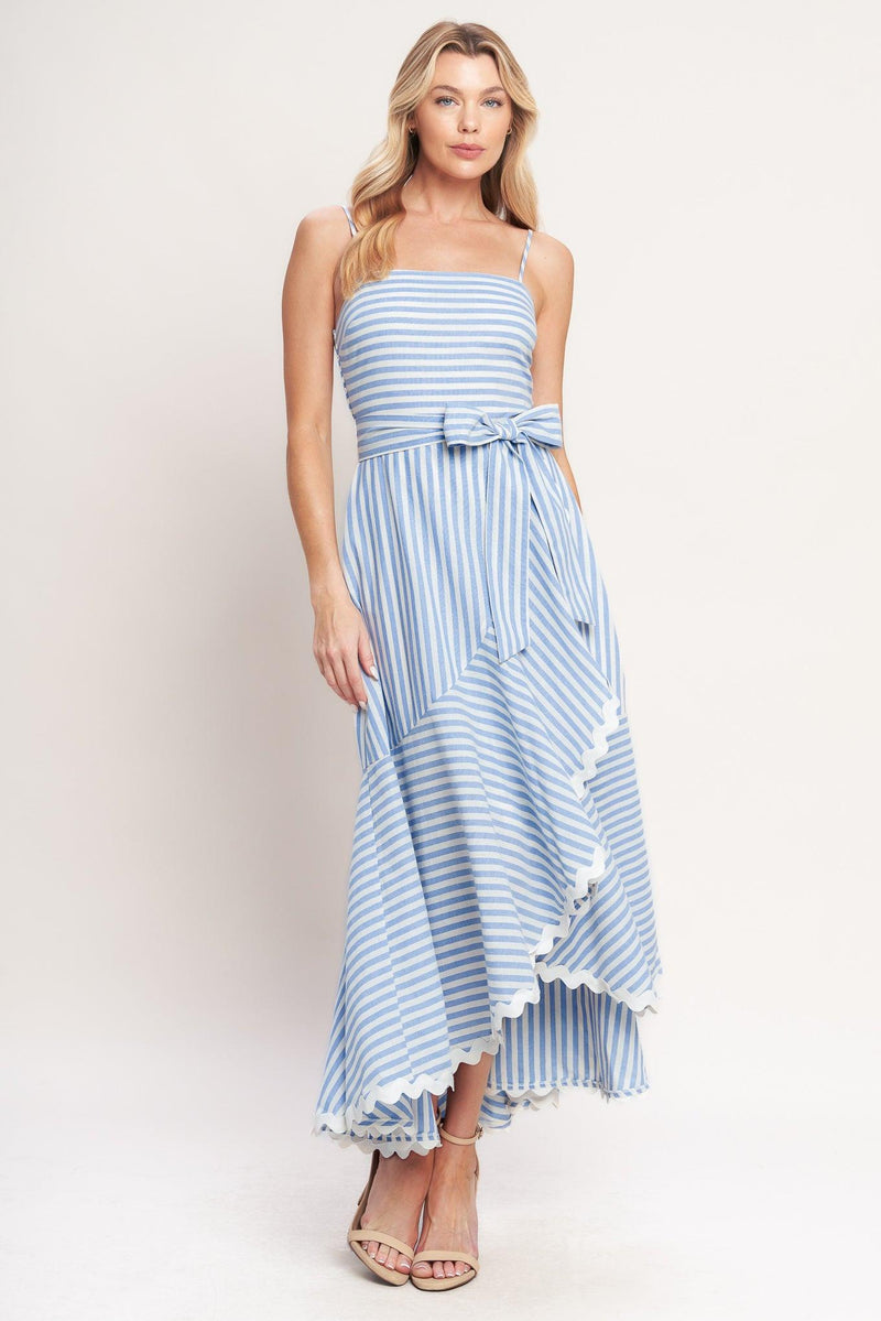 Square Neck High-Low Crepe Garden Party A-Line Flying Tomato ID23452
