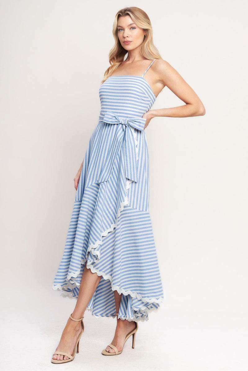 Square Neck High-Low Crepe Garden Party A-Line Flying Tomato ID23452