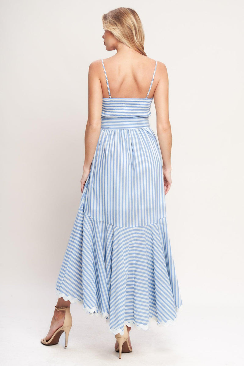 Square Neck High-Low Crepe Garden Party A-Line Flying Tomato ID23452