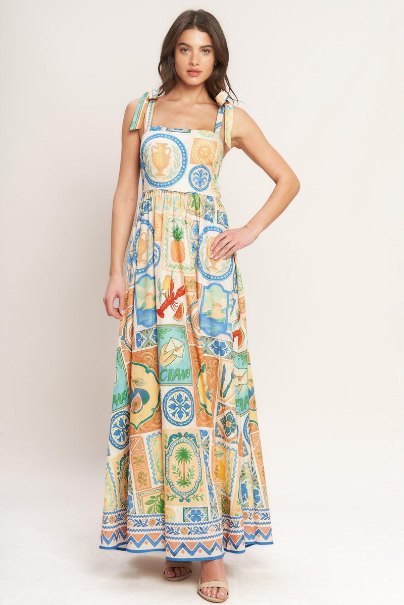 Square Neck Floor-Length Chiffon Vacation A-Line Flying Tomato ID23479