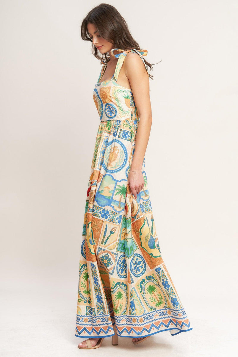 Square Neck Floor-Length Chiffon Vacation A-Line Flying Tomato ID23479