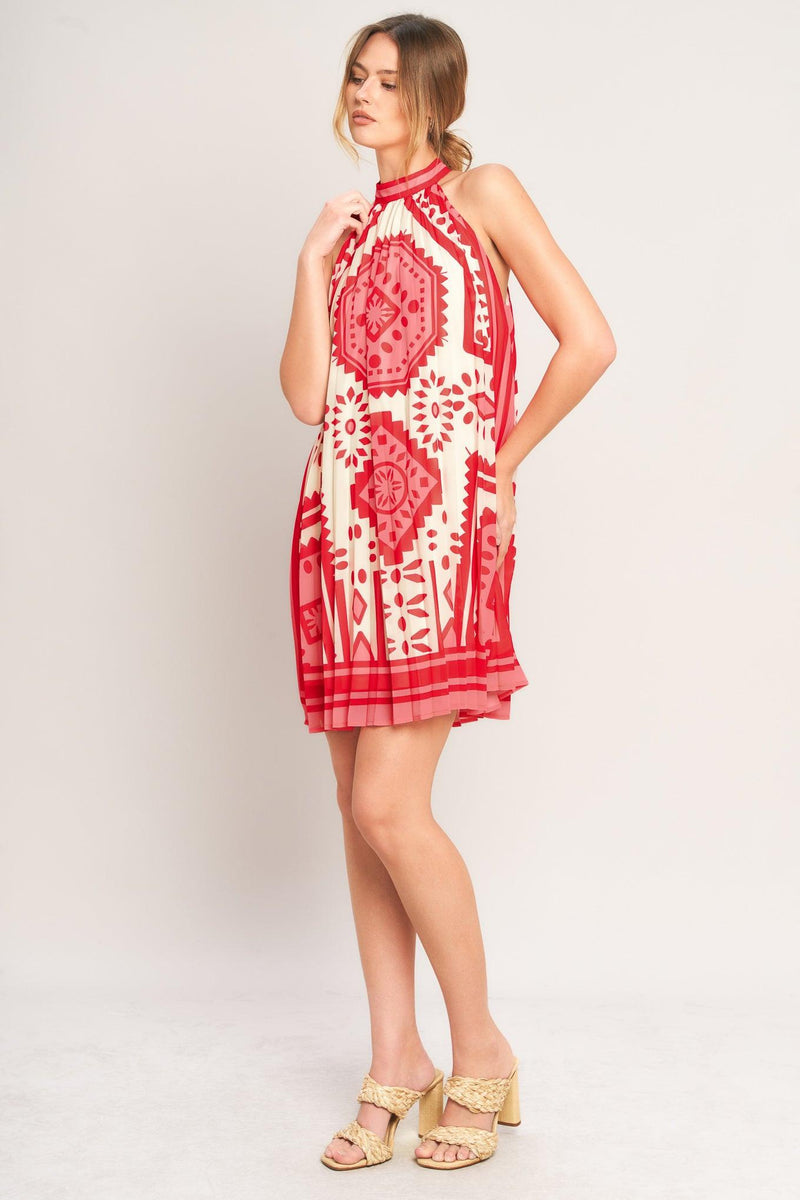 Halter Mini Chiffon Cocktail A-Line Dress Flying Tomato ID23625