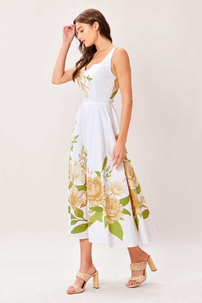 Sweetheart Midi Crepe Wedding Guest A-Line Dress Flying Tomato ID23629