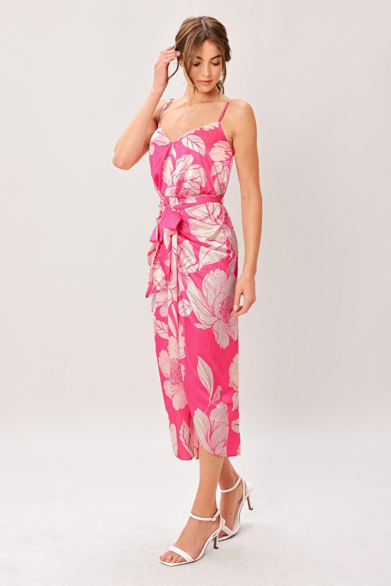 Sweetheart Midi Satin Wedding Guest Sheath Column Dress Flying Tomato ID23679